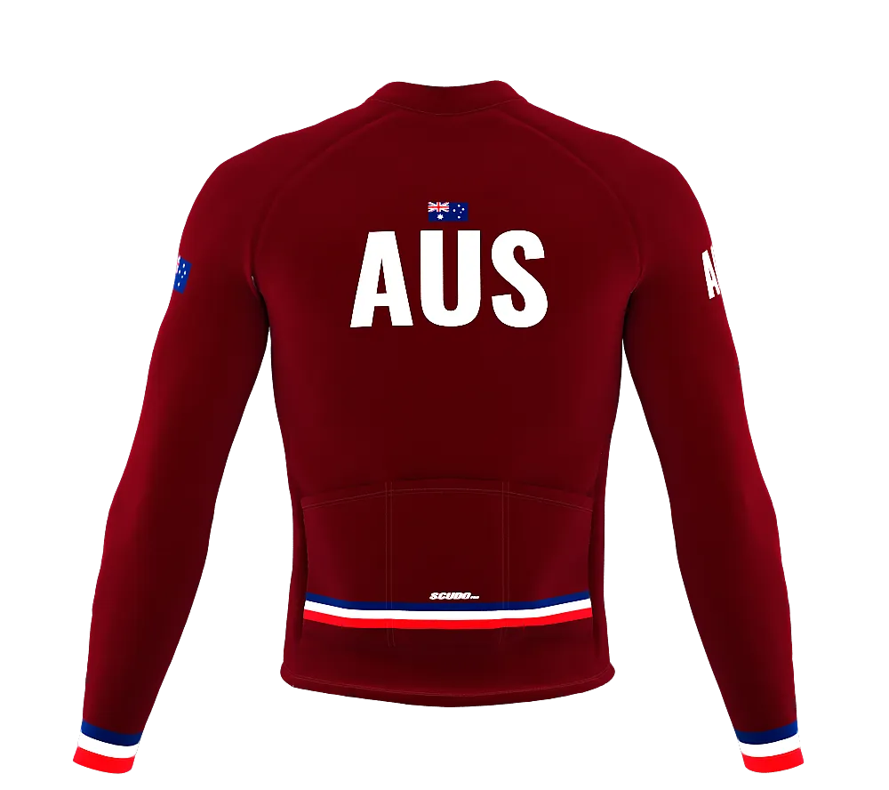 ScudoPro Pro Thermal Long Sleeve Cycling Jersey Country CODE Australia Vine | Men and Women