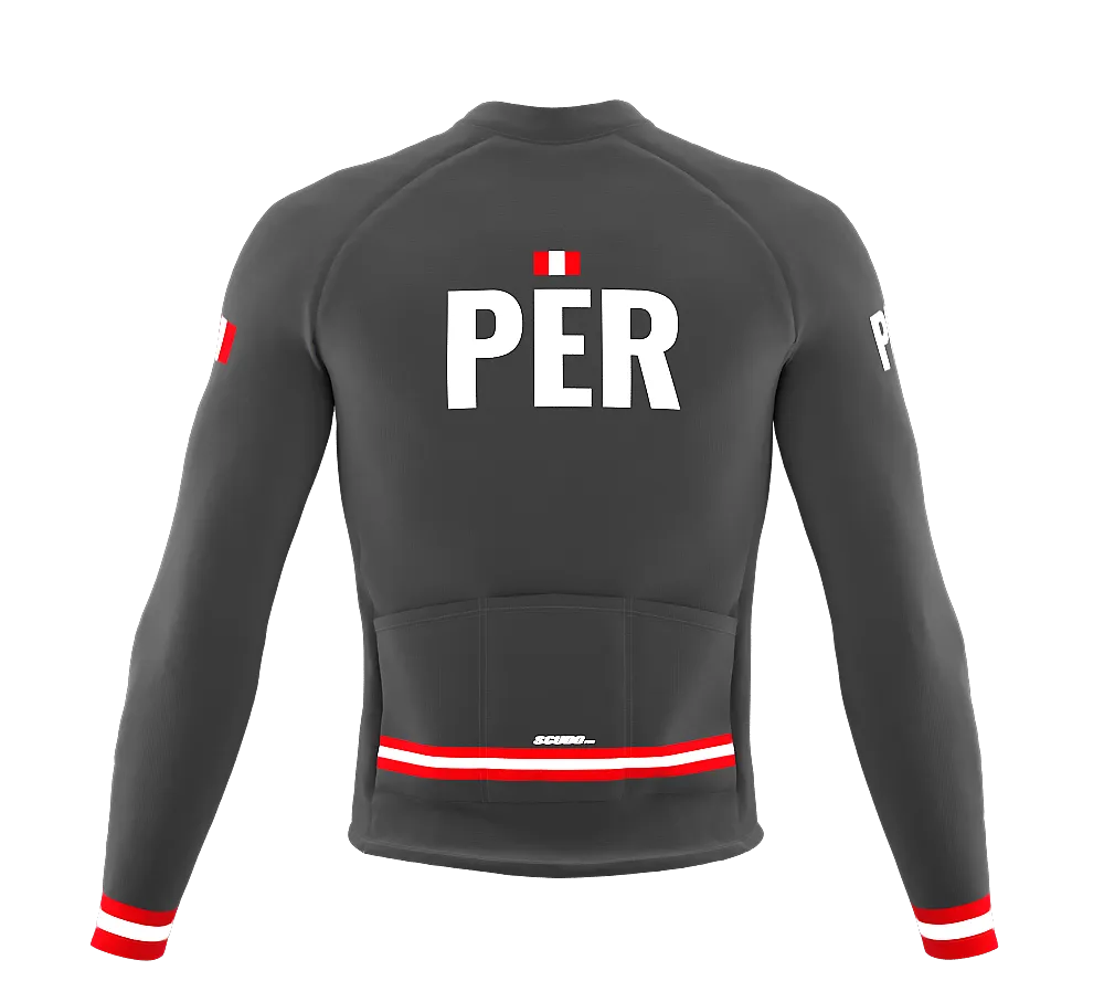 ScudoPro Pro Thermal Long Sleeve Cycling Jersey Country CODE Peru Gray | Men and Women