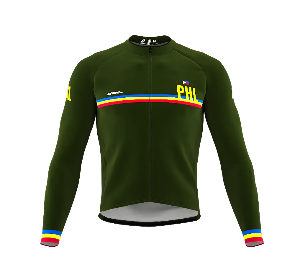 ScudoPro Pro Thermal Long Sleeve Cycling Jersey Country CODE Philippines Green | Men and Women