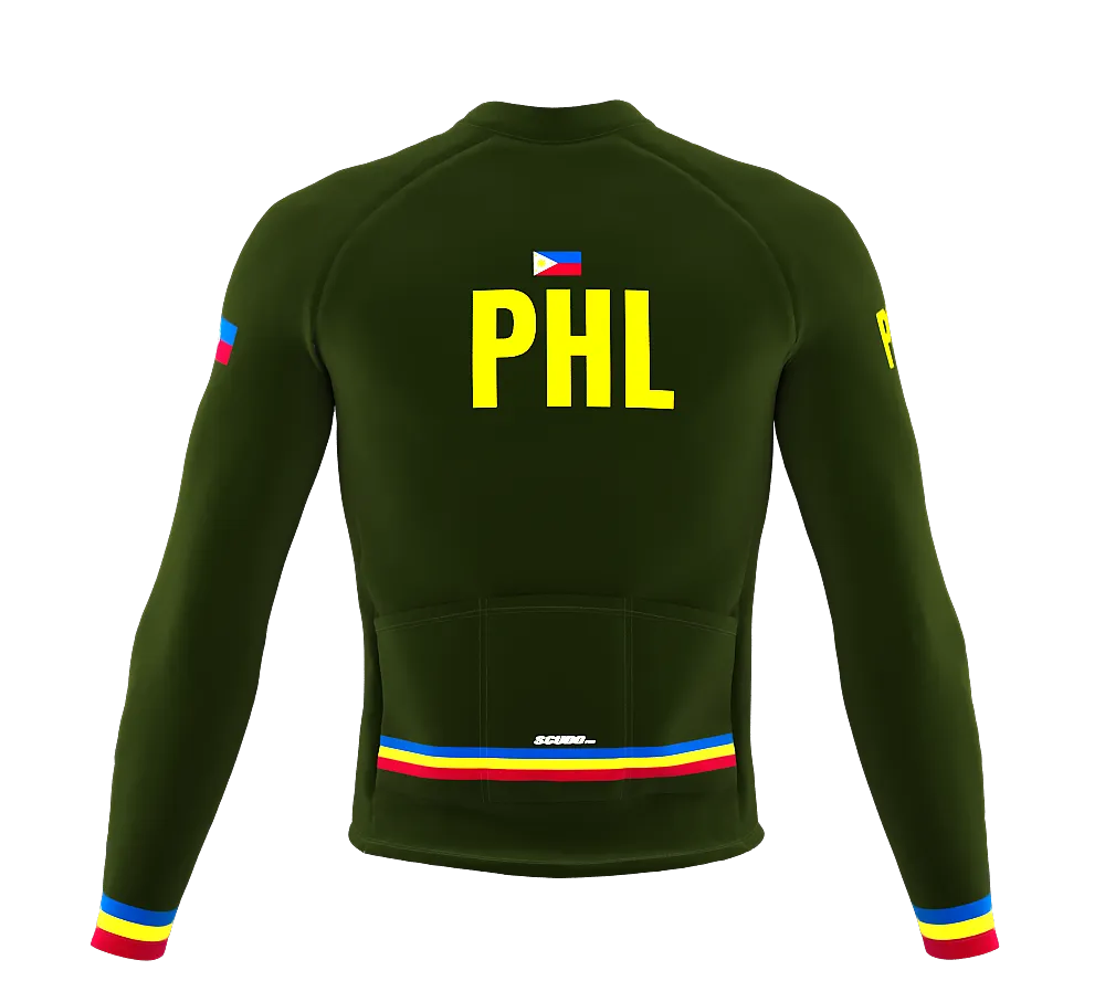 ScudoPro Pro Thermal Long Sleeve Cycling Jersey Country CODE Philippines Green | Men and Women