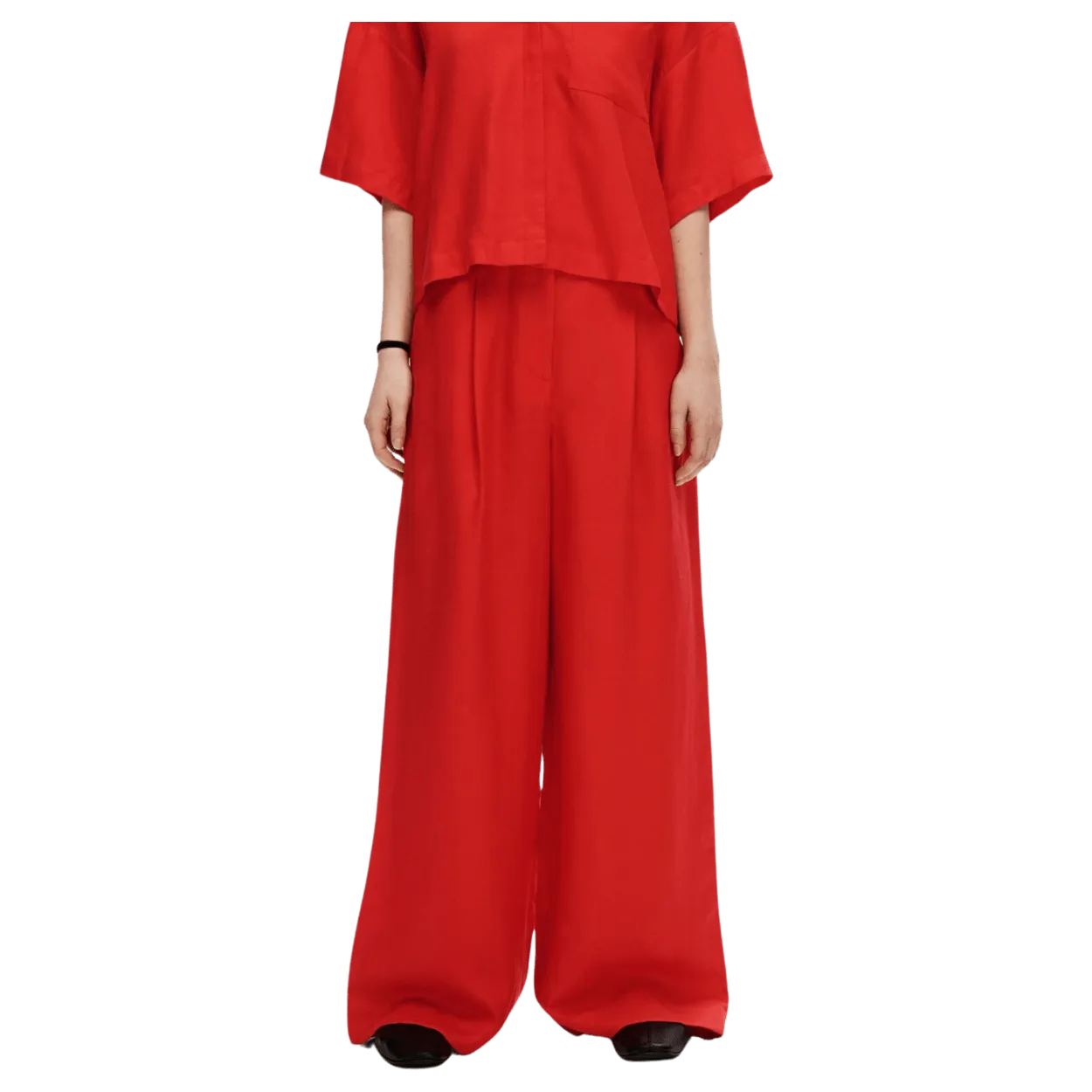 Selected Femme Lyra High-Waisted Wide-Leg Linen Trousers