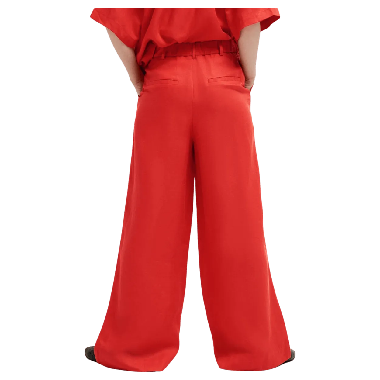 Selected Femme Lyra High-Waisted Wide-Leg Linen Trousers