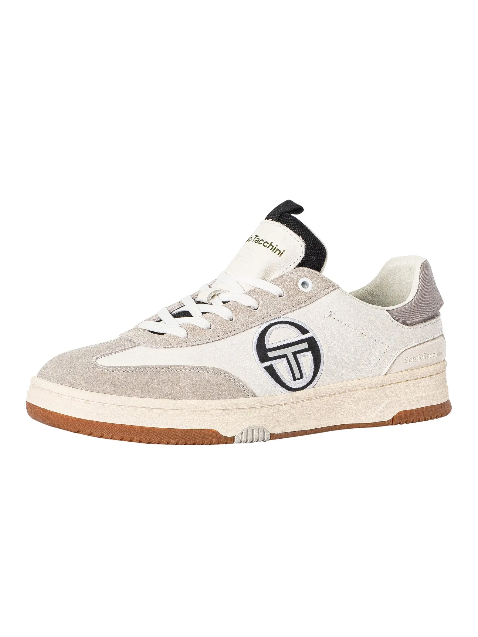 Sergio Tacchini Neo Terrance Leather Trainers - White/Antique White/Raven