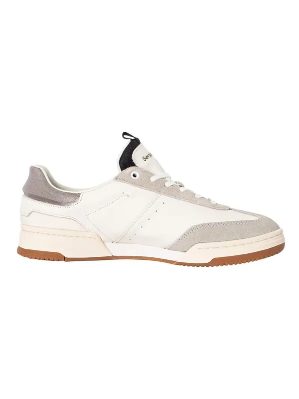 Sergio Tacchini Neo Terrance Leather Trainers - White/Antique White/Raven