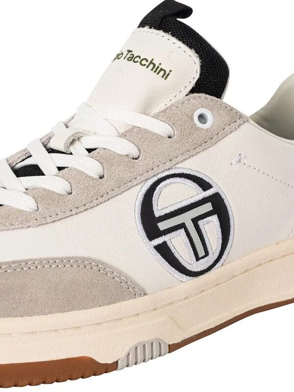 Sergio Tacchini Neo Terrance Leather Trainers - White/Antique White/Raven