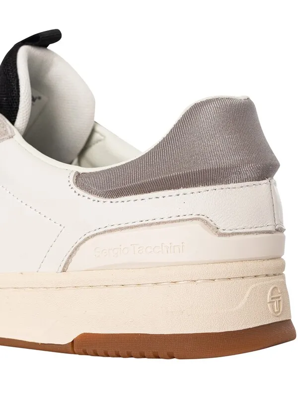 Sergio Tacchini Neo Terrance Leather Trainers - White/Antique White/Raven