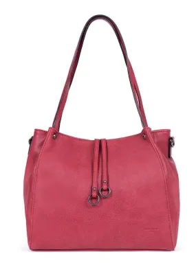 Shoulder bag with 2 raspberry synthetic handles 316747