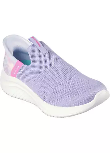 Skechers Girls Purple Ultra Flex 3.0 Colory Wild Slip Ins Trainers