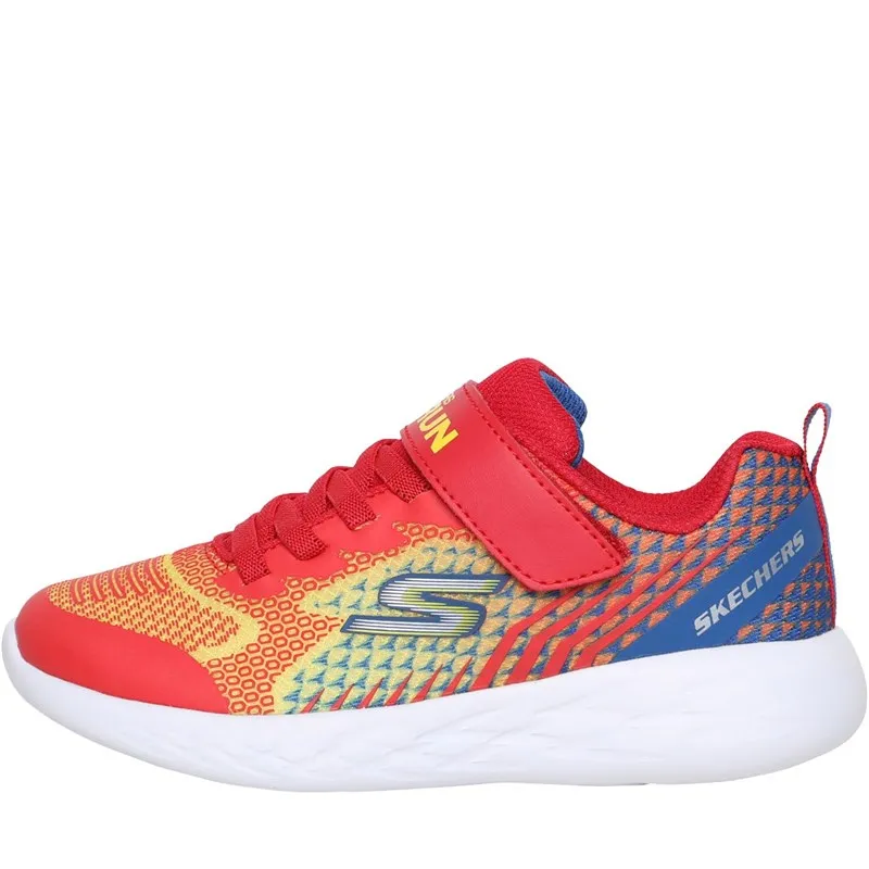 SKECHERS Junior Boys Go Run 600 Baxtux Trainers Red/Yellow