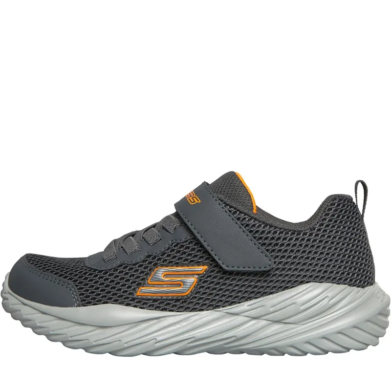 SKECHERS Junior Boys Nitro Sprint Krodon Trainers Charcoal/Orange