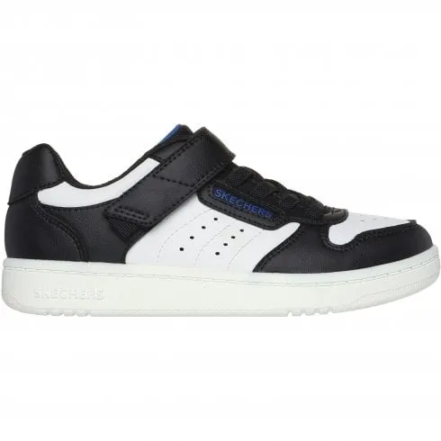 Skechers Quick Street | Black/White | Childrens Lace Up Trainers