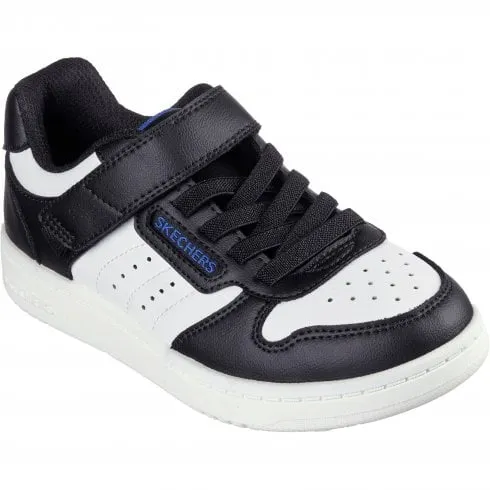 Skechers Quick Street | Black/White | Childrens Lace Up Trainers