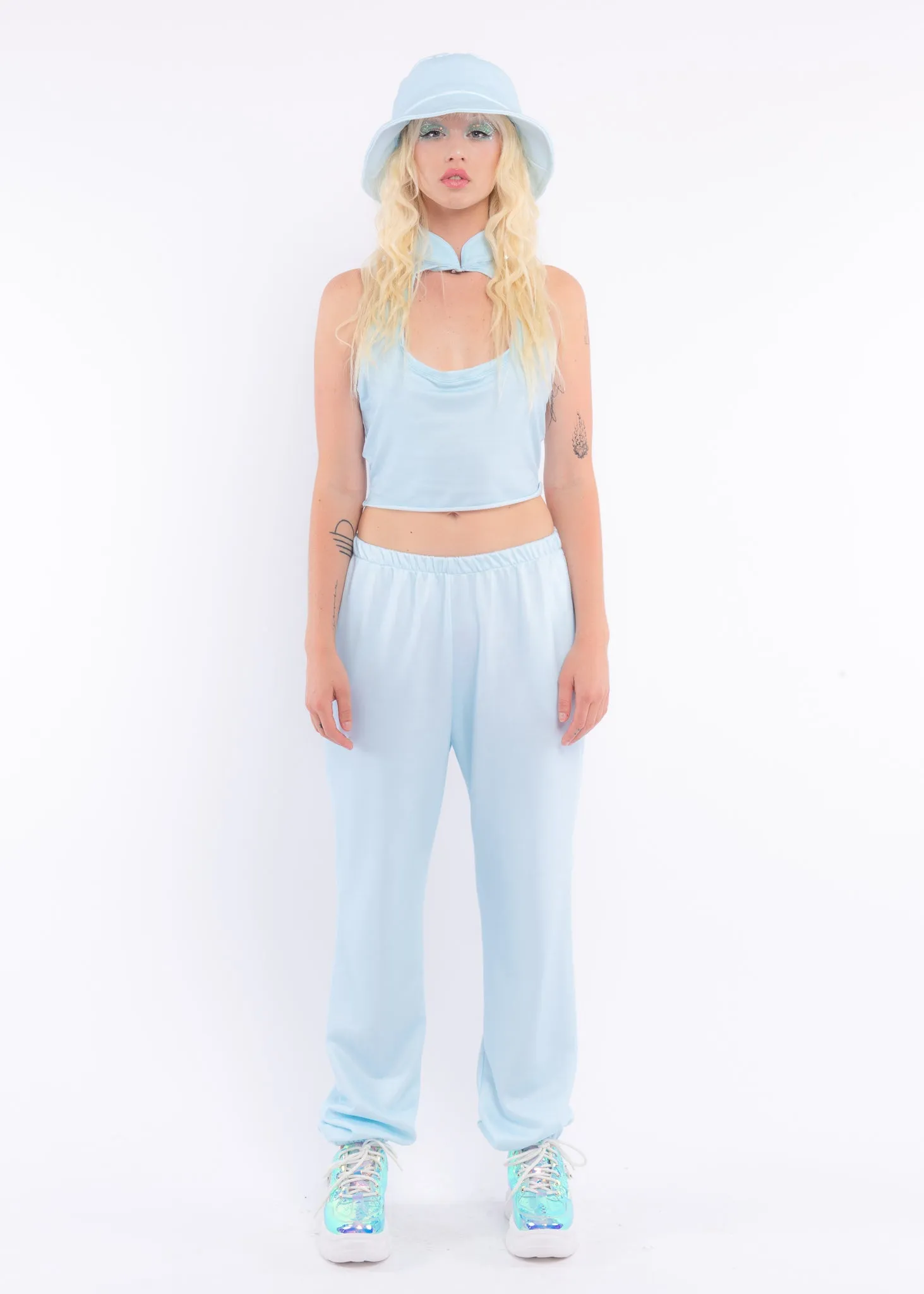 Sky Blue Fleece Sweat Pants