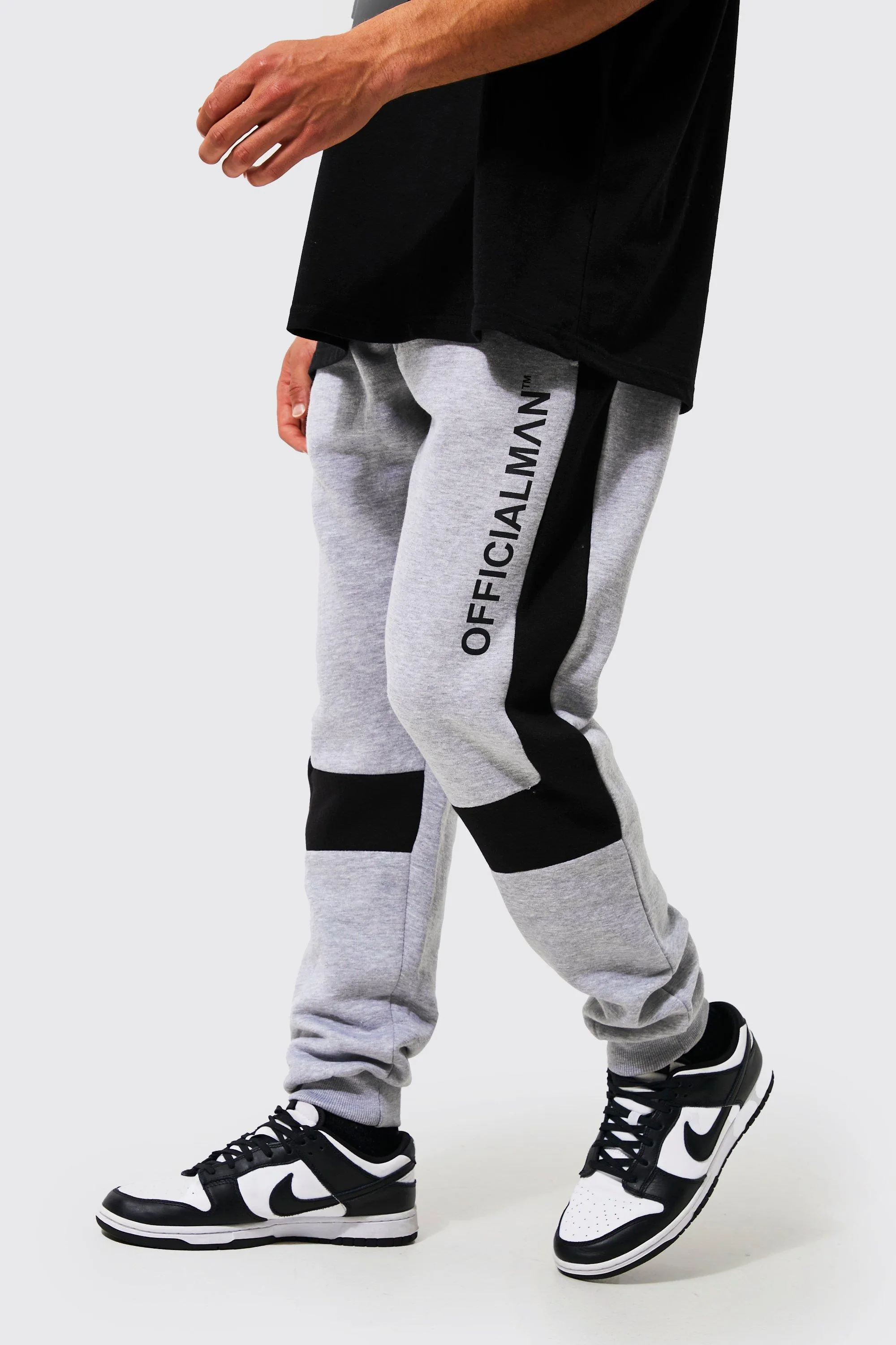 Slim Official Man Colour Block Joggers | boohooMAN UK