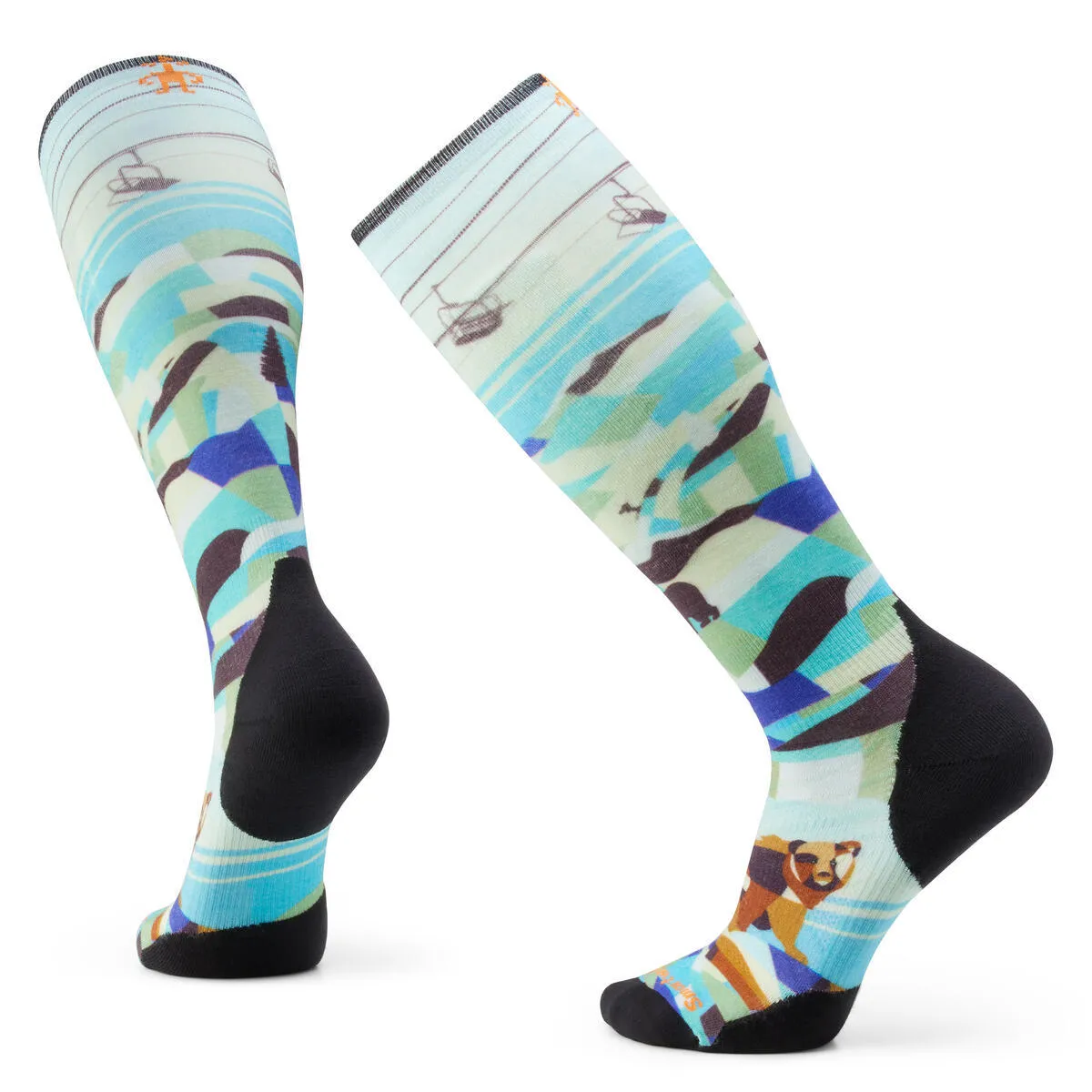 Smartwool Ski Targeted Cushion Bear Country Print Otc Socks Capri