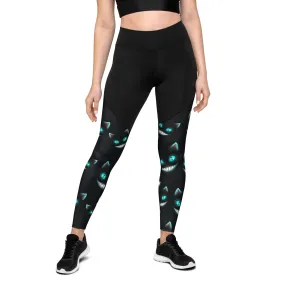 Spooky Halloween Cat Compression Leggings