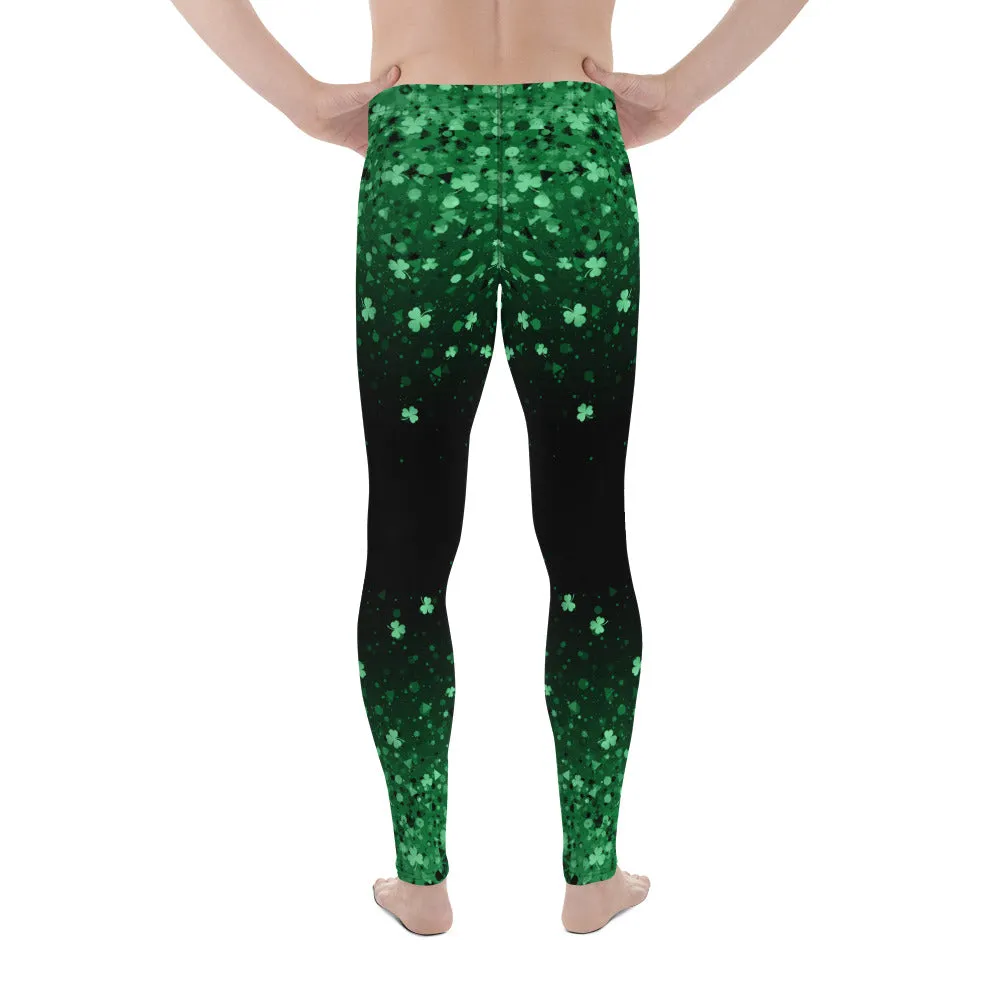 St. Patrick's Day Glitter Print Men's Leggings