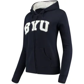 Stadium Athletic BYU Cougars Women's Navy Arched Name Full-Zip Hoodie