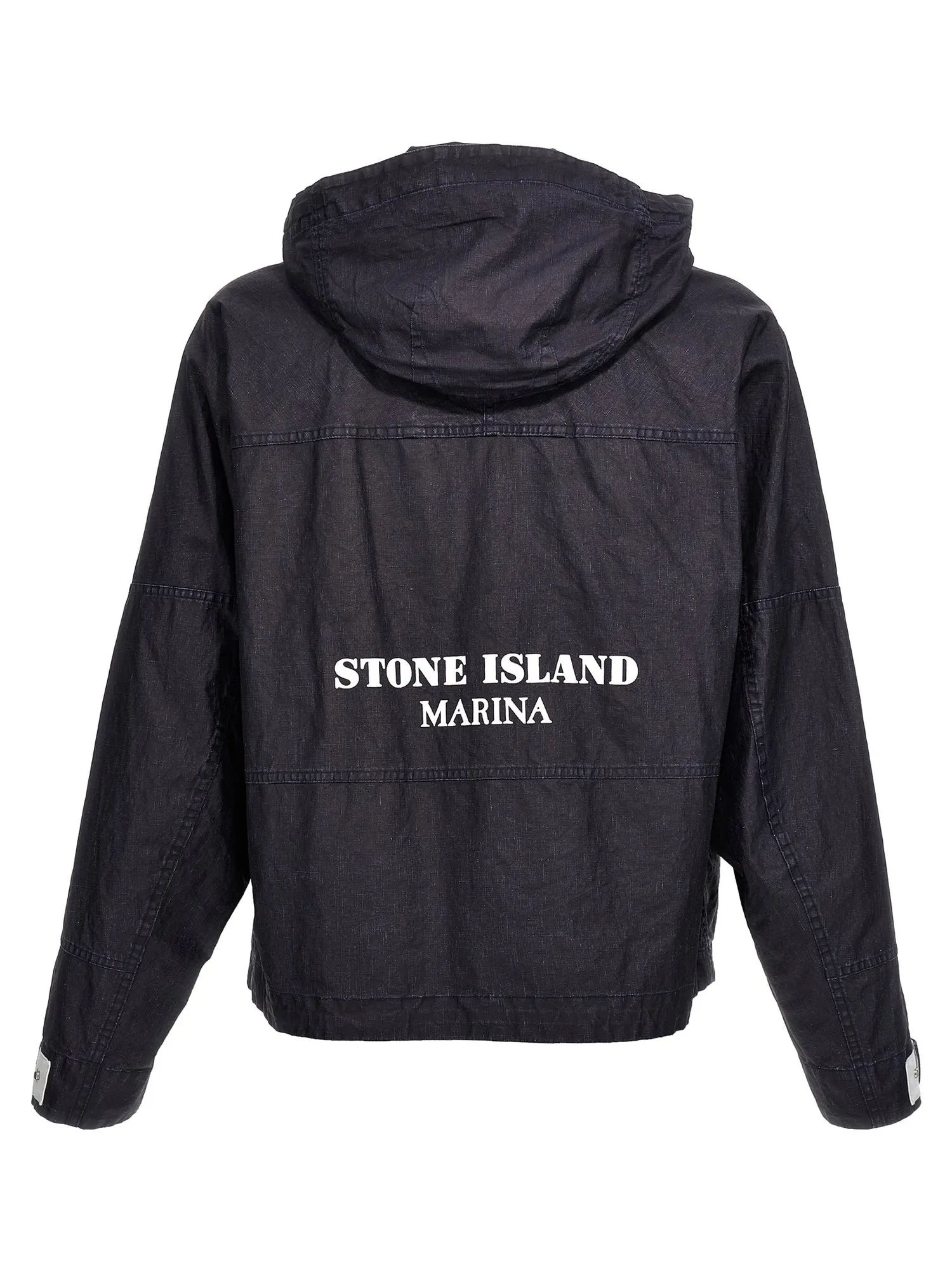 Stone Island    Stone Island 'Raw Plated Linen S.I. Marina' Jacket