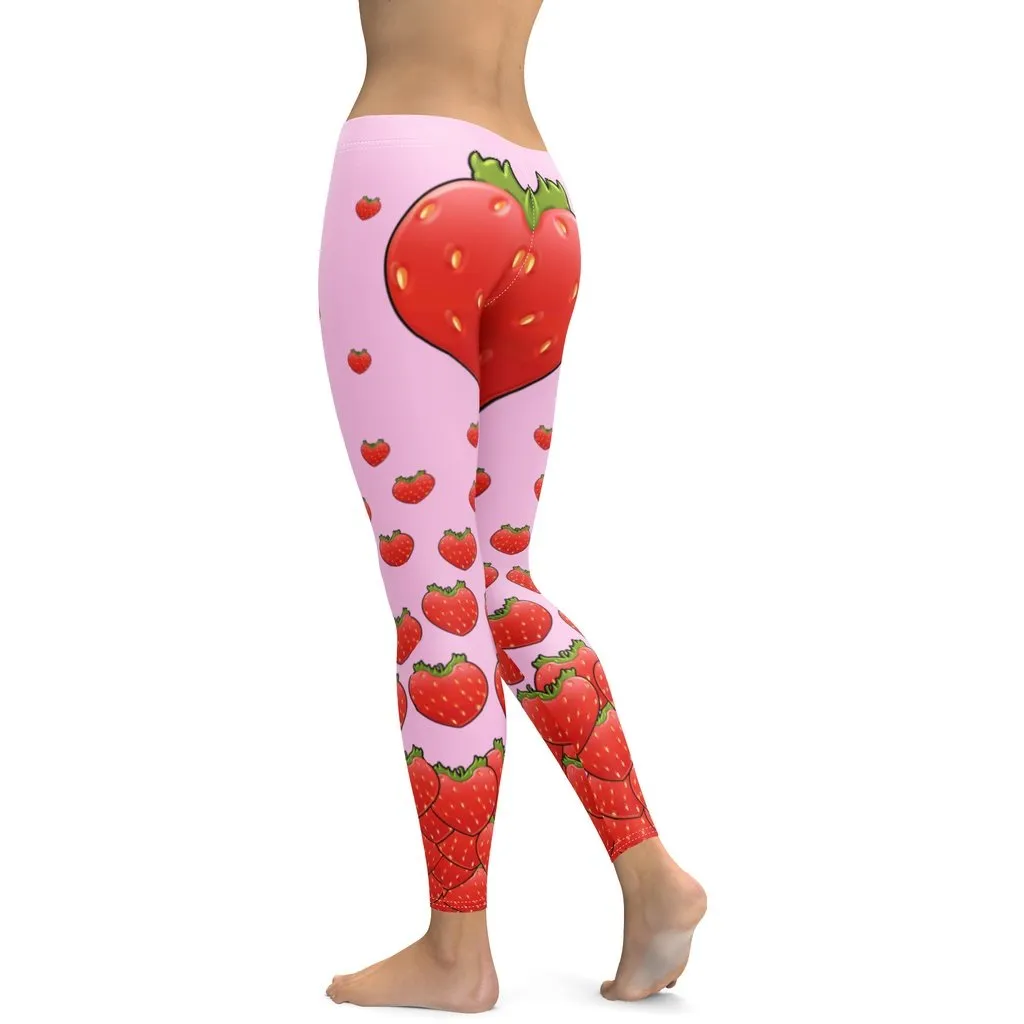 Strawberry Heart Shaped Leggings