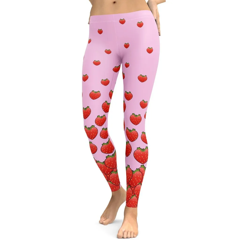 Strawberry Heart Shaped Leggings