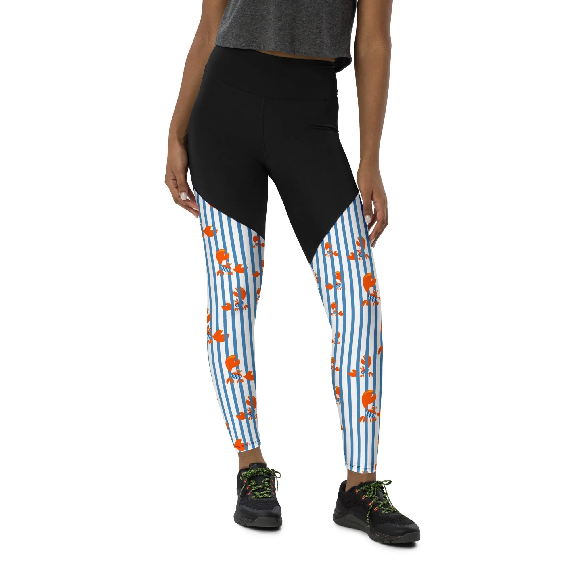 Stripes & Crabs Compression Leggings