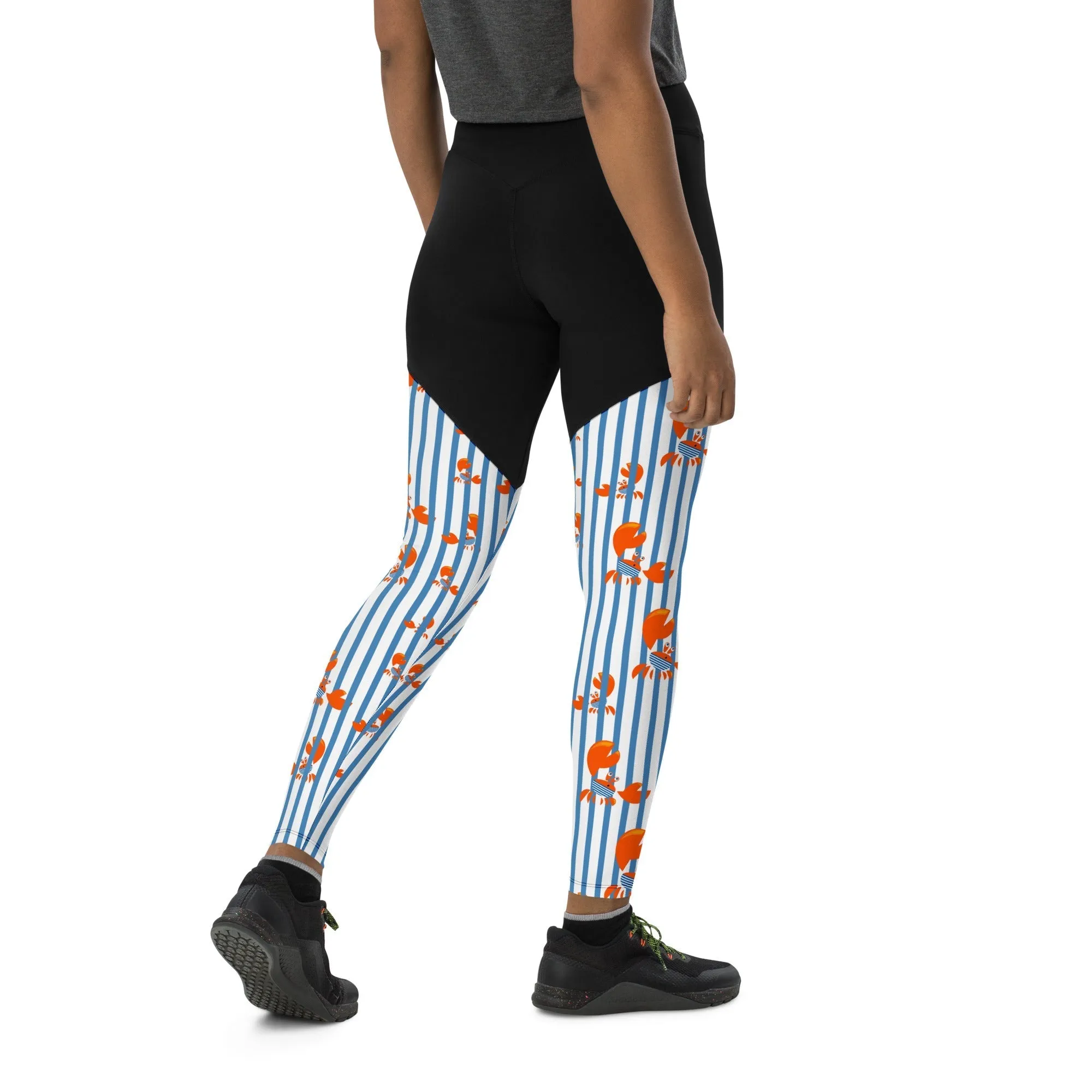 Stripes & Crabs Compression Leggings