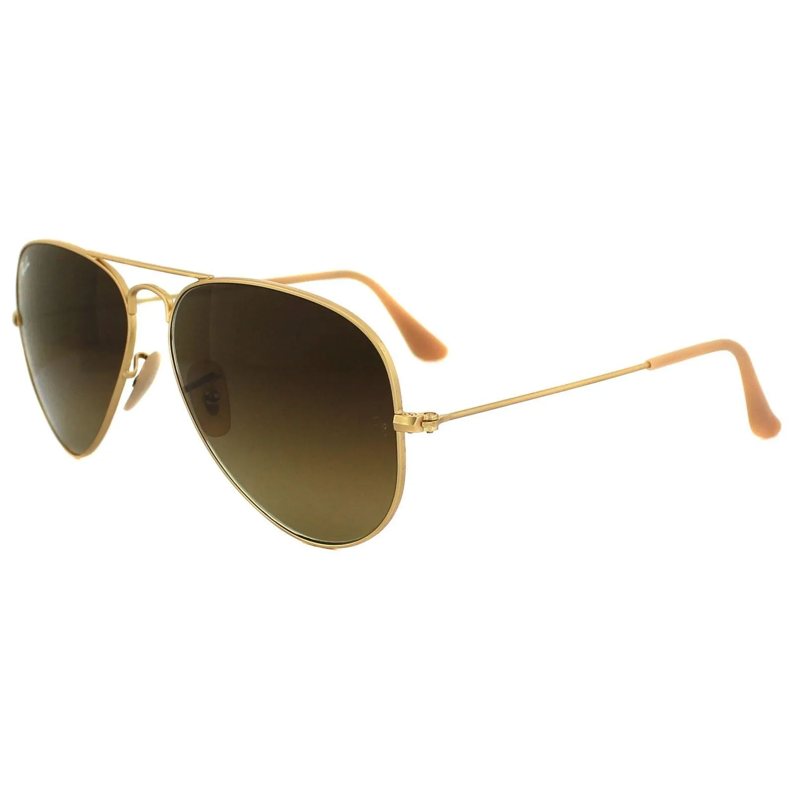 Sunglasses | Aviator Matt Gold Brown Gradient Sunglasses | Ray-Ban