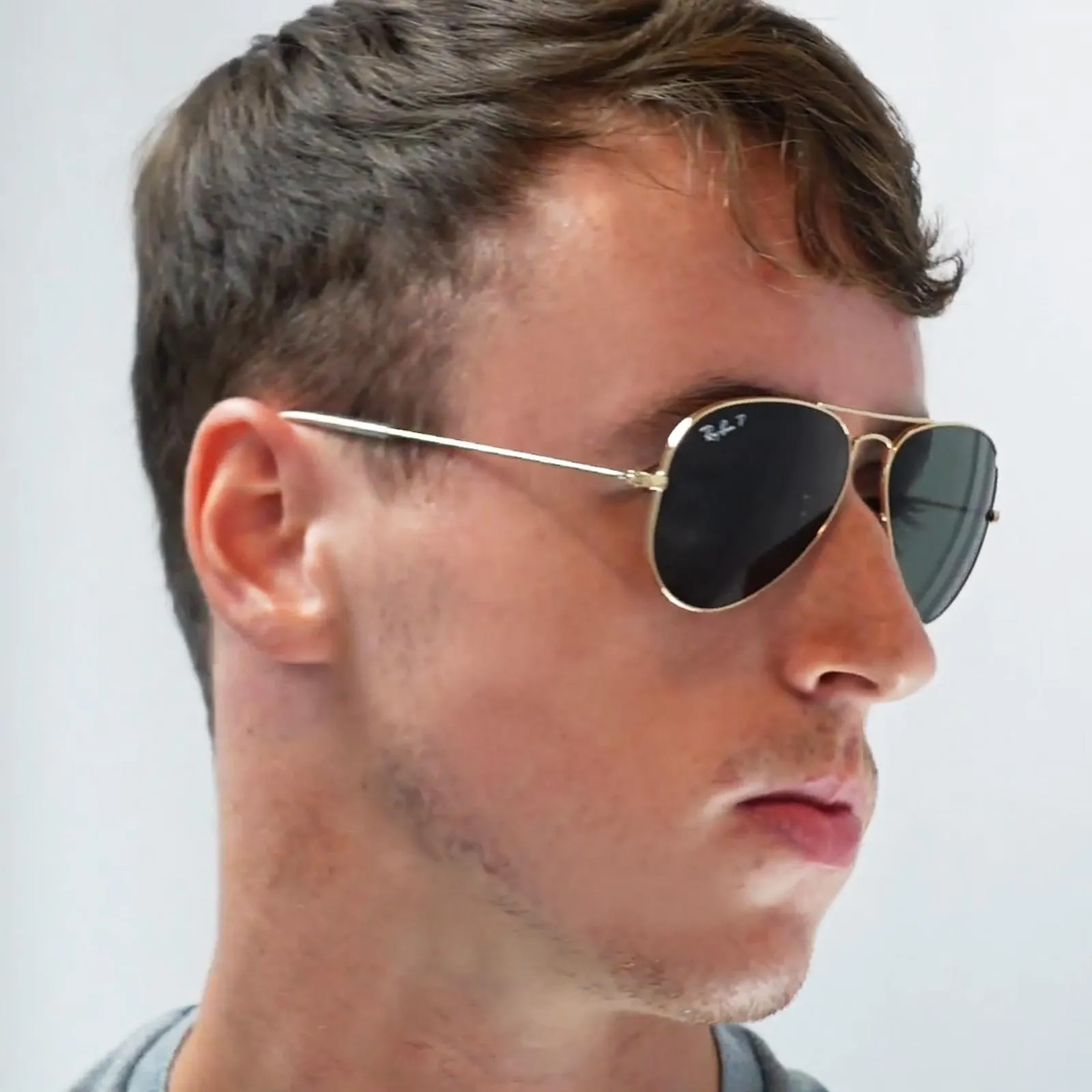 Sunglasses | Aviator Matt Gold Brown Gradient Sunglasses | Ray-Ban