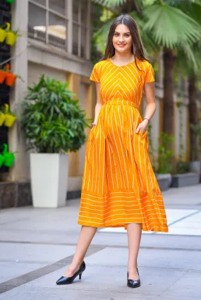 Sunshine Striped Maternity & Nursing Dress