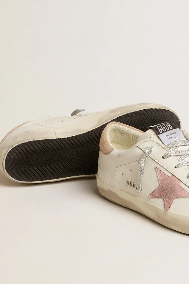 Super-Star Trainers in Optic White/ Antique Pink/ Nougat