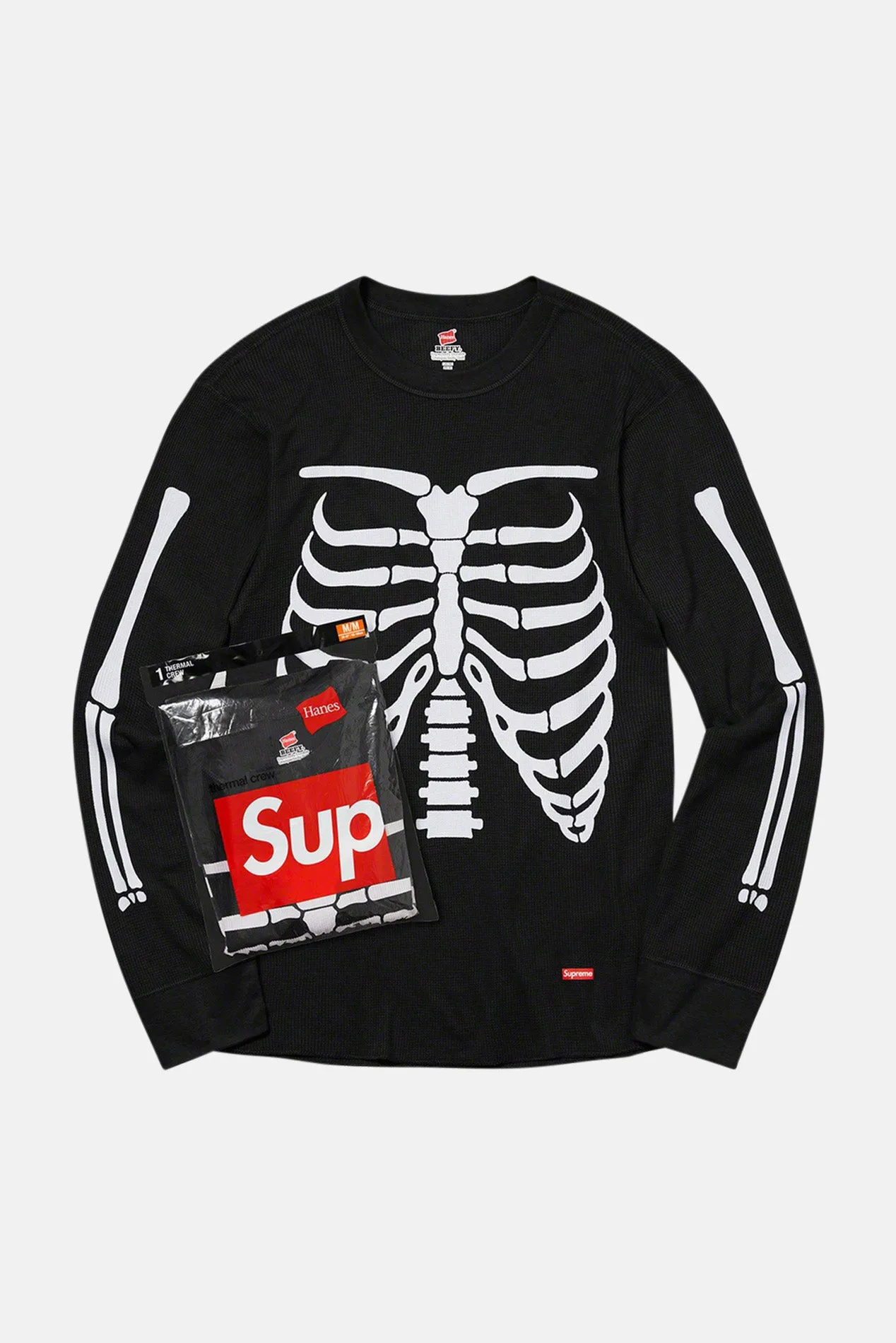 Supreme x Hanes Bones Thermal Crew Black