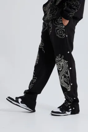 Tall Relaxed Side Popper Dragon Print Joggers