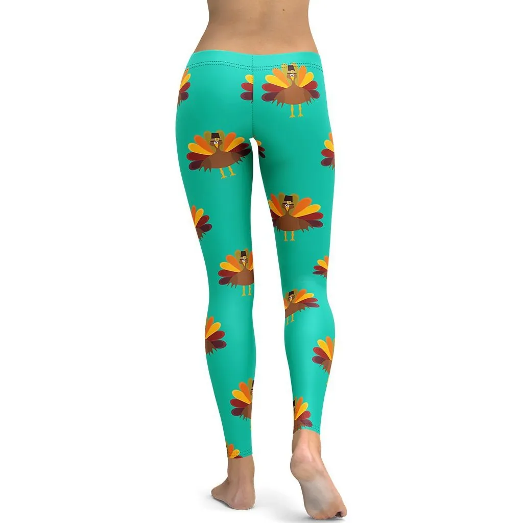 Thanksgiving Turkey Print Leggings