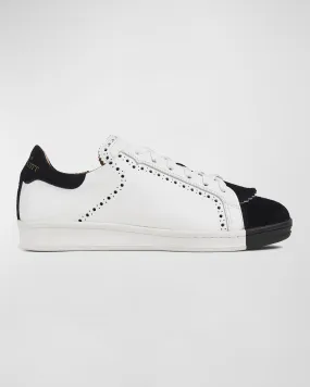 The Elliot Mixed Leather Low-Top Sneakers