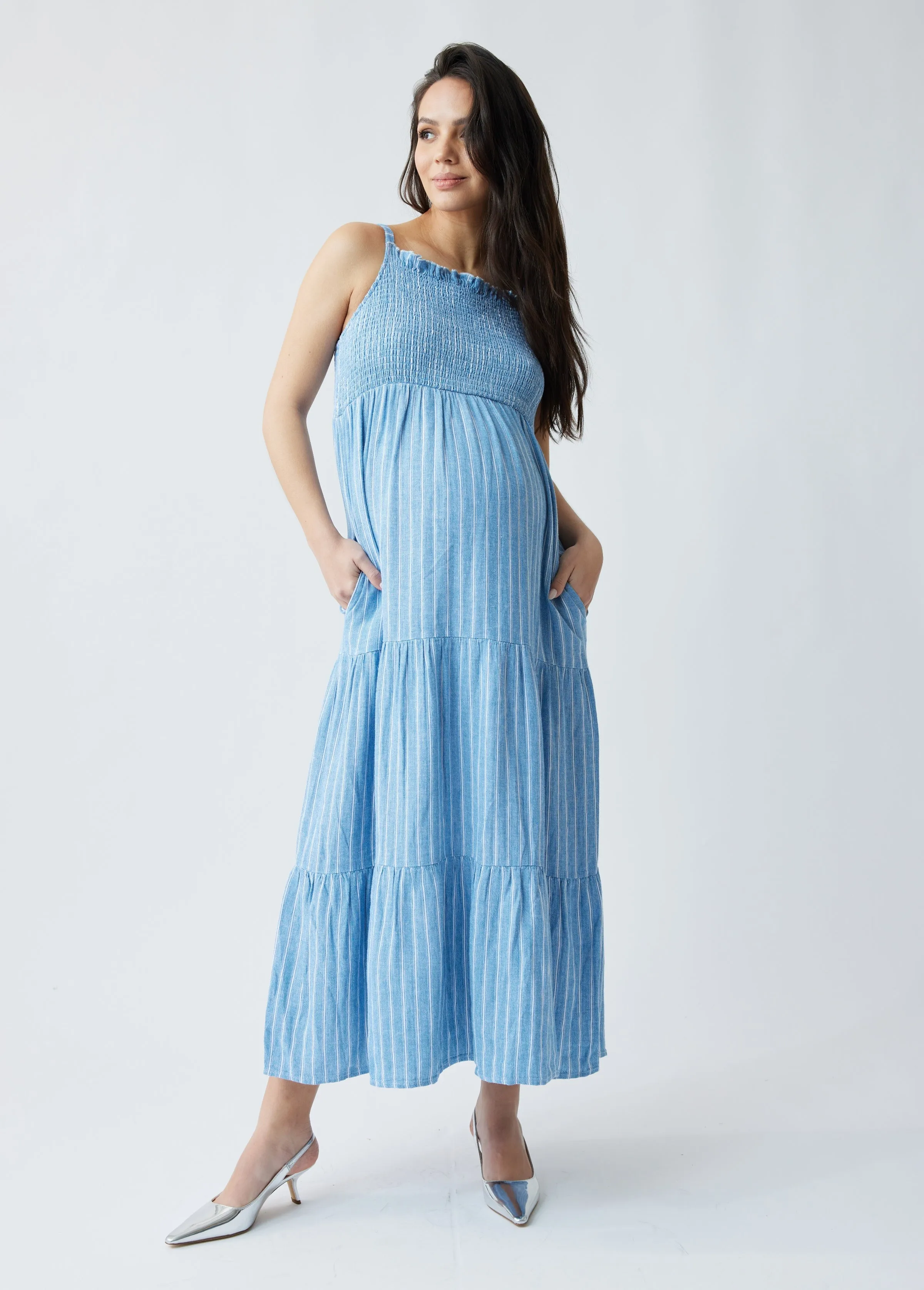 The Smocked Maternity Maxi Dress