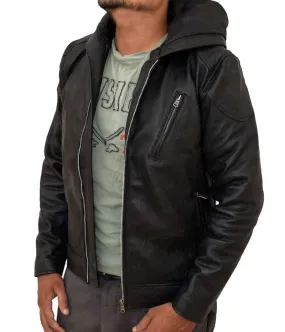 The Umbrella Academy Justin H. Min Leather Hooded Jacket