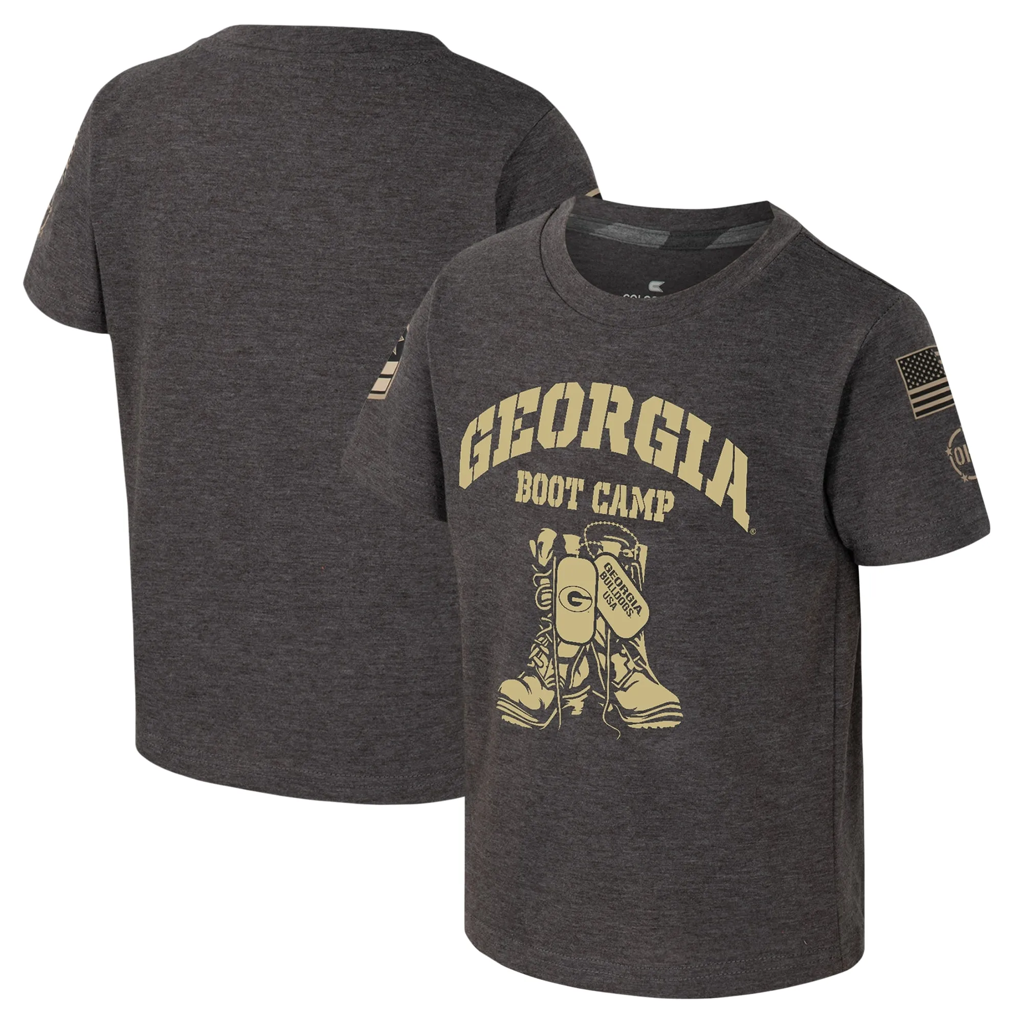 Toddler Colosseum Charcoal Georgia Bulldogs OHT Military Appreciation Boot Camp T-Shirt