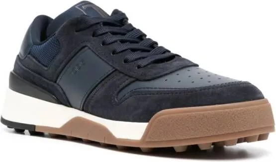 Tod's Cassetta leather panelled sneakers Blue