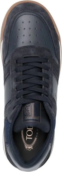 Tod's Cassetta leather panelled sneakers Blue