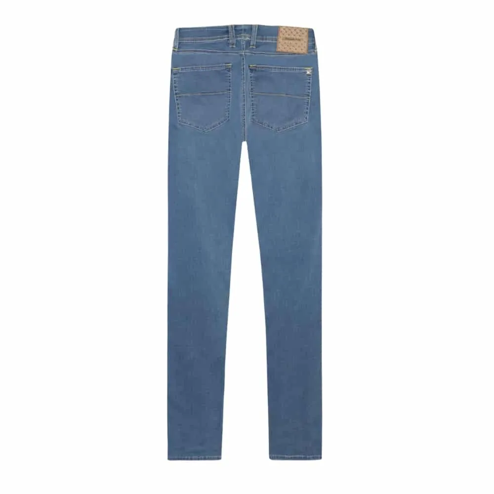 Tramarossa Leonardo Zip SS Yellow Coloured Stitch Stone Blue Jeans | Menswear Online