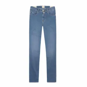 Tramarossa Leonardo Zip SS Yellow Coloured Stitch Stone Blue Jeans | Menswear Online