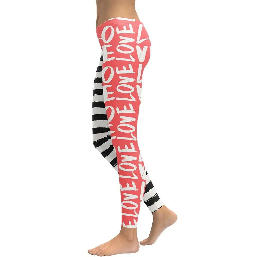 Two-Patterned Valentine's Day Leggings