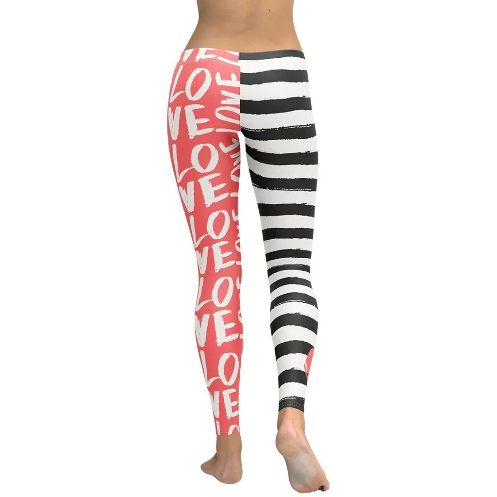 Two-Patterned Valentine's Day Leggings