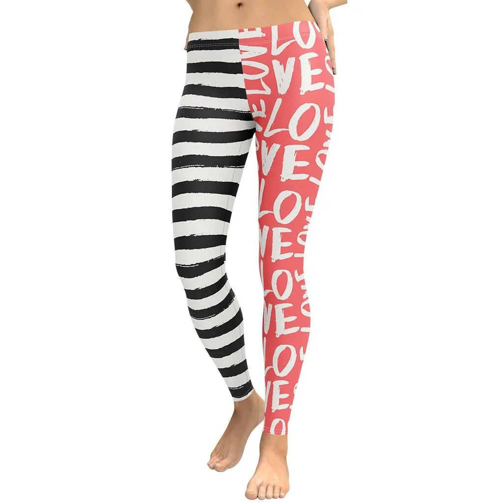 Two-Patterned Valentine's Day Leggings