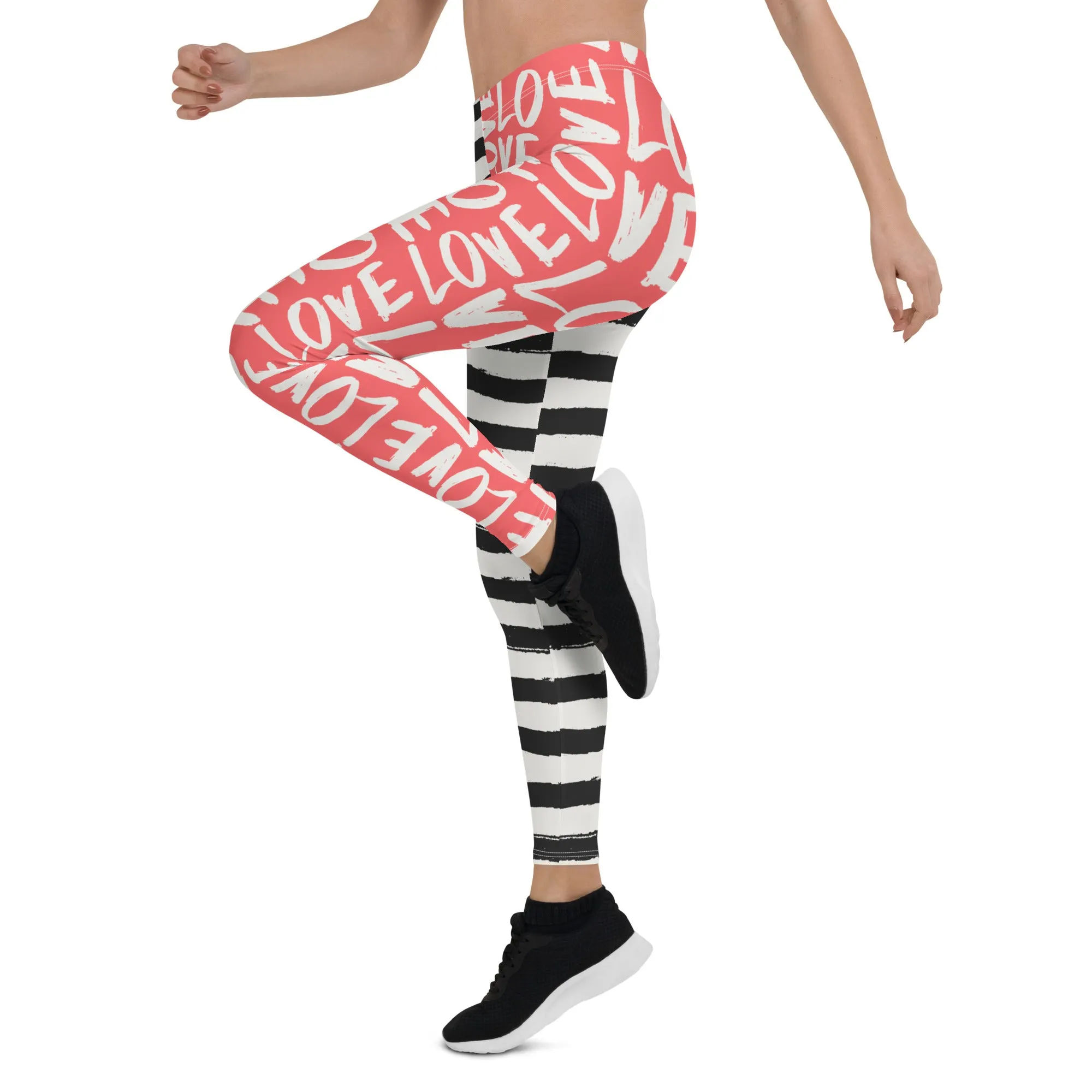 Two-Patterned Valentine's Day Leggings