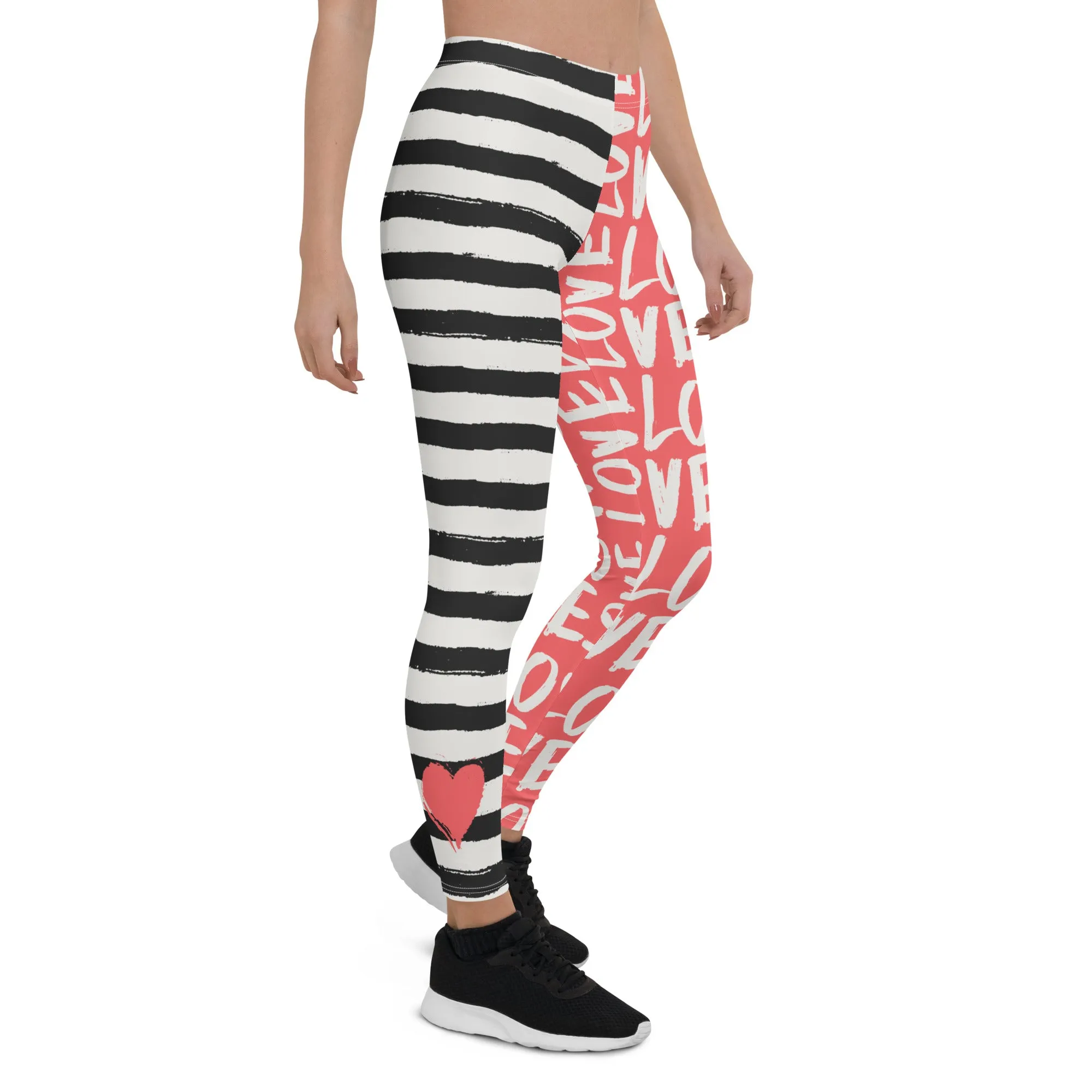 Two-Patterned Valentine's Day Leggings