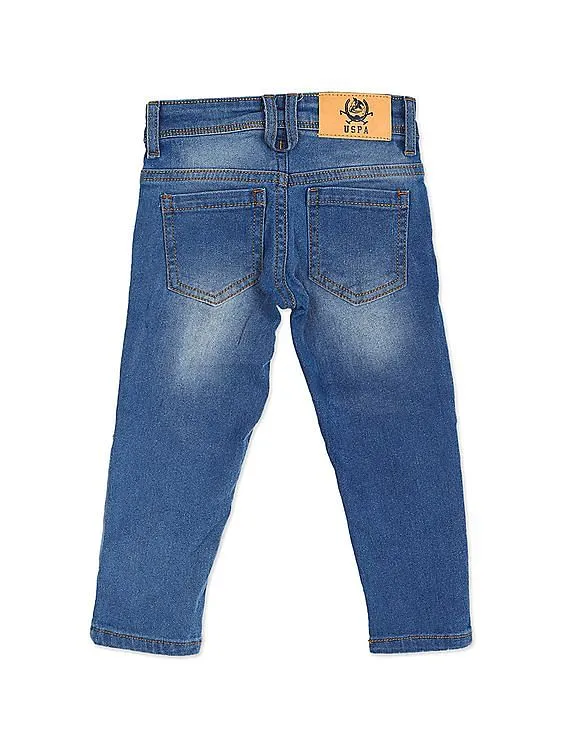 U.S. Polo Assn. Kids Boys Blue Mid Rise Skinny Fit Jeans