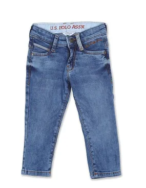 U.S. Polo Assn. Kids Boys Blue Mid Rise Slim Fit Jeans