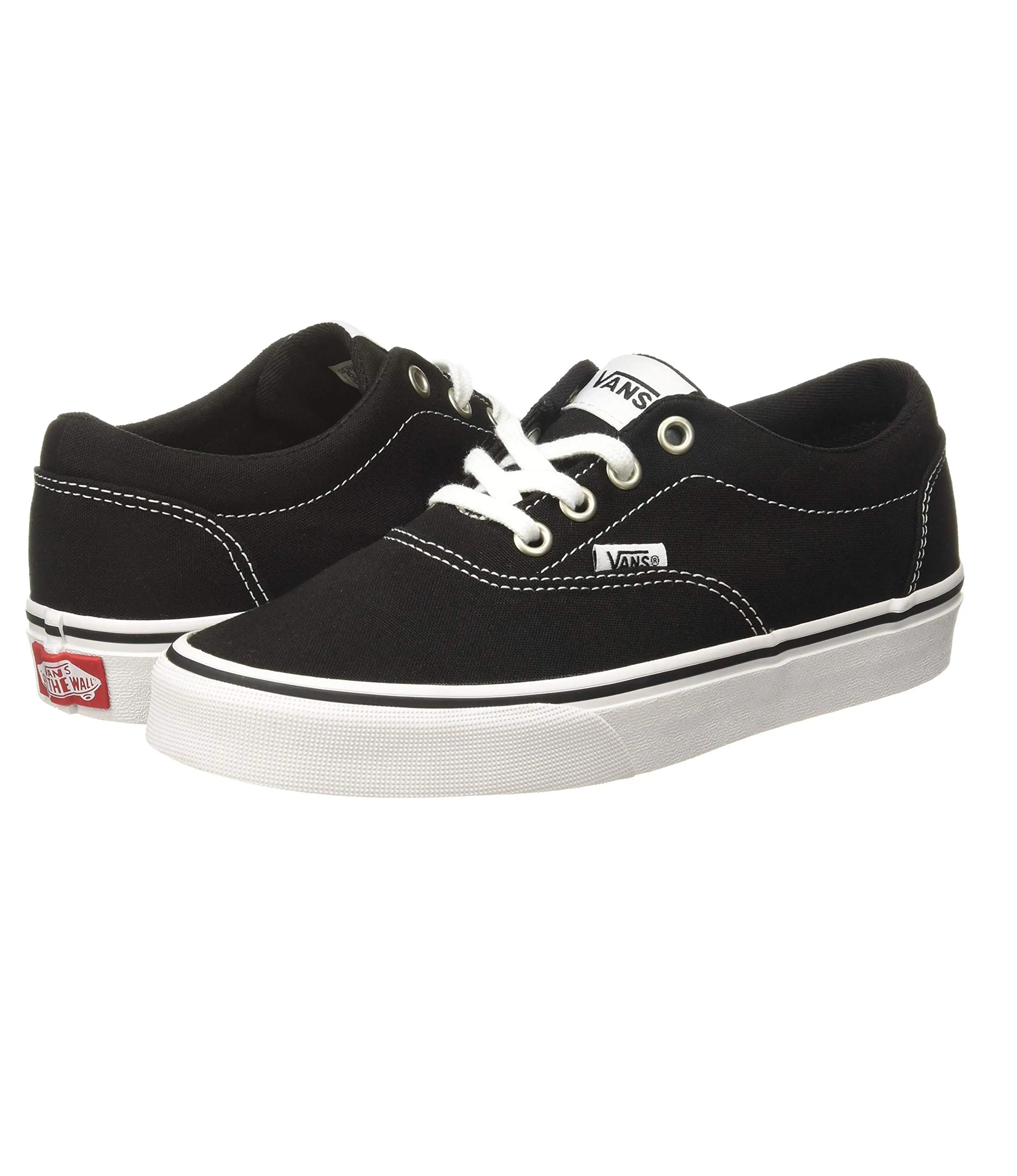 VANS Womens Doheny Canvas Casual Trainers Black White